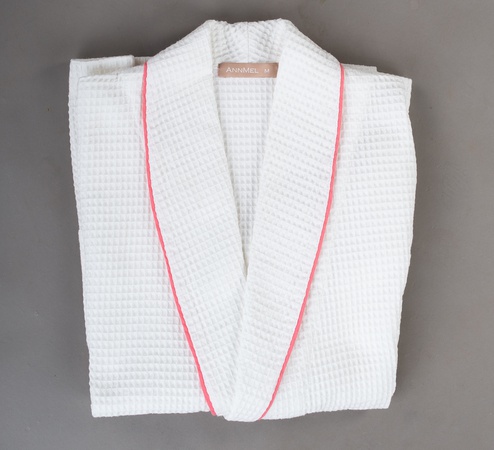 ВАФЕЛЬНЫЙ ХАЛАТ С КОНТРАСТНЫМ КАНТОМ