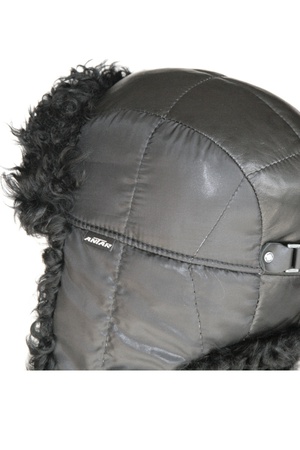 Ушанка из кожи, плащ. тк. с калганом 170882