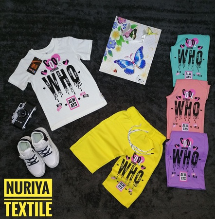 Kız çocukları için tişört şortları