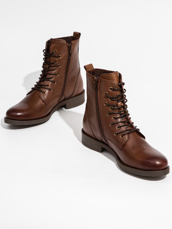 Стильные Женские кожаные ботинки / полуботинки на шнуровке MADE IN EUROPE