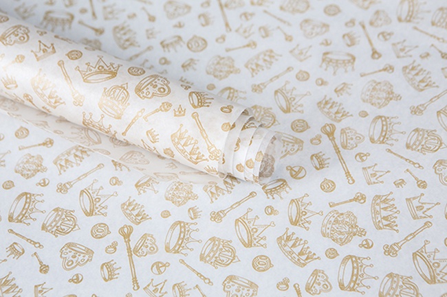 Силиконизированная бумага для выпечки с рисунком "Короны" (рулон 8м)