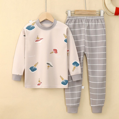 Комплект нижнего белья с героями мультфильмов, новые пижамы для больших детей из чистого хлопка, длинная детская одежда для подростков