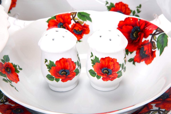 Сервиз столовый 35 предм. Гранёный Маковое поле