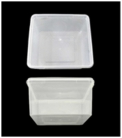 0100300	Контейнер пластиковый для пищевых продуктов емкостью 2400 миллилитров, квадратный, с крышкой