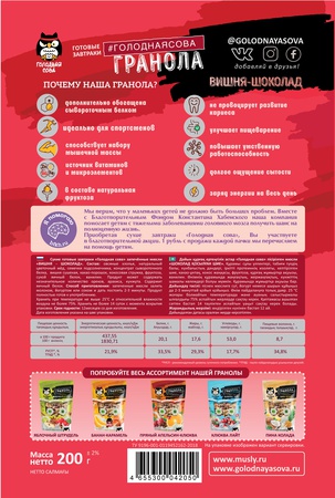 Высокобелковая Гранола протеиновая «Вишня шоколад», «Банан карамель»