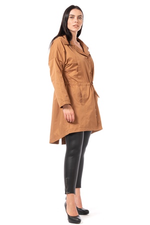 Büyük Beden Beli Büzgülü Parka