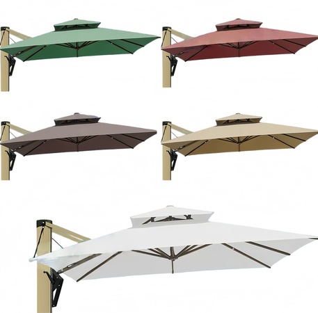 Heavy Duty Cantilever Umbrella – 3m Beaufort 8 Windproof, 8K Dual-Rod Ribs, LED Light – Wholesale