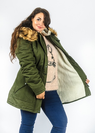 Парка джинсовая на овчине с мехом