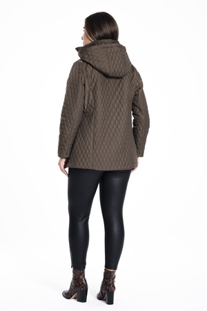 Стеганое пальто большого размера с капюшоном