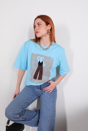 Baskılı kadın tişörtü