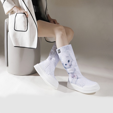 Полусапоги женские KB807WW KING BOOTS Белый котенок Германия