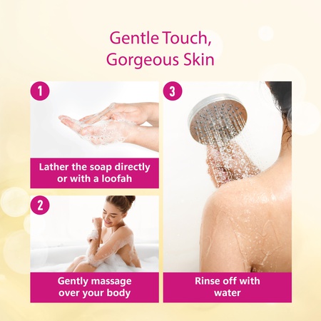 Nisha Rose Body Cleansing Soap Bar 125g – Paraben Free, Vegan, Gentle Cleanse for Soft & Supple Skin, Suitable for All Skin Types, Men & Women