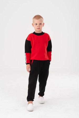 Свитшот красно-черный с тесьмой на рукаве Yumster YC.02.09.007