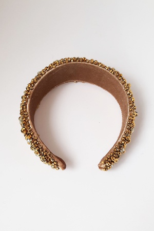 Бижутерия Кристалл ручной работы Блестящий Бисер Золотой Цвет Бархат Толстая Корона