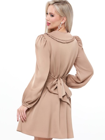 Yakalı ipek bayramlık elbise