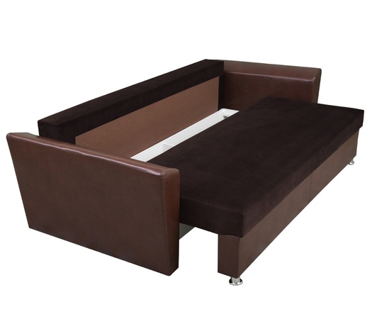 Диван Берлин вельвет коричневый/экокожа коричневая