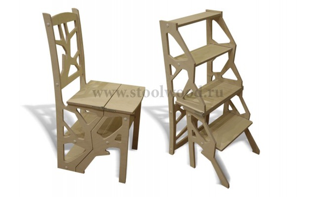 Cтул-стремянка "Скандинавия" с широкими ступенями