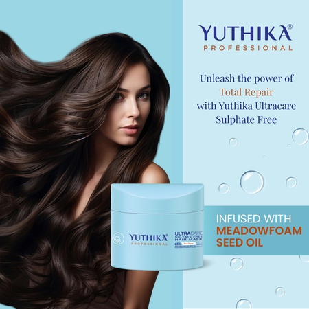 Yuthika Professional Ultracare Sulfate Free Hair Mask For Women & Men (500 ml & 150 ml), Total Repair for Damaged, Dry & Frizzy Hair
