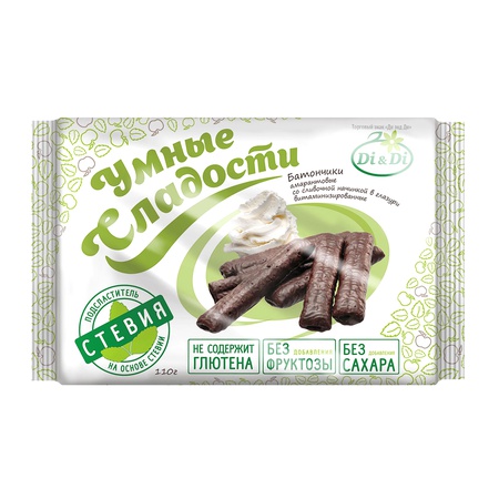 Батончики «Умные сладости» с кокосовой начинкой, со сливочной начинкой, со вкусом лесной ягоды 110гр