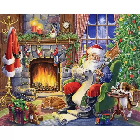 OEM ODM Özel Dijital Noel Baba tarafından yapılmış El-boyalı Sanat Hediye Dijital Noel Hediyesi tarafından DIY resimler