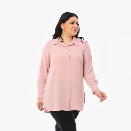 Шелковая креповая рубашка большого размера