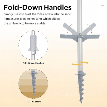 Beach Umbrella – 2m Silver UV Fabric, Aluminum Alloy Frame – Promotional OEM