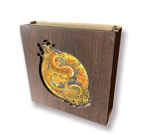 "Elementlerin Ejderhaları" serisinden tahtadan yapılmış sanat bulmacası, ejderha Ateşi