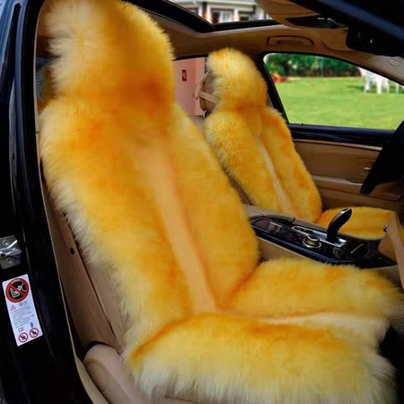 Doğal yünden yapılmış araba koltuğu kılıfları