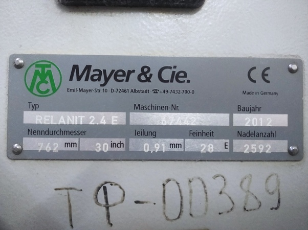 knitting machine Mayer&Cie Model RELANIT 2.4 E