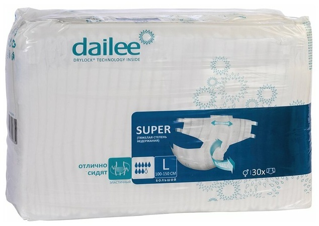 DAIIEE SÜPER YETİŞKİN BEZİ BEDEN ( L ) BÜYÜK ( 3 ) (100 -150 CM) 30 ADET.