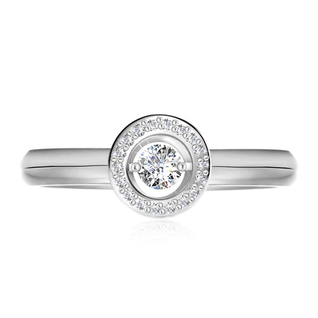 КОЛЬЦО ИЗ БЕЛОГО ЗОЛОТА С ТАНЦУЮЩИМ БРИЛЛИАНТОМ
