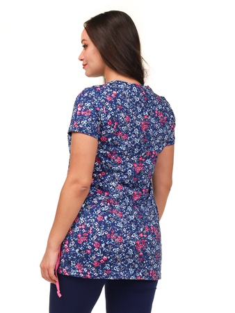 ТУНИКА СИНЯЯ (МЕЛКИЕ ЦВЕТЫ) М-0083С