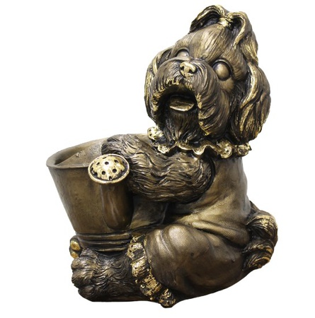 Sulama kabı ile heykelcik köpek ekici