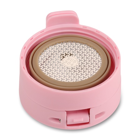 Термокружка 380 мл Розовая с ситечком и замком на крышке