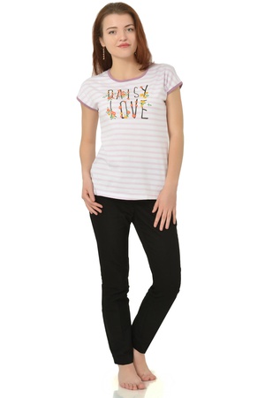 T-shirt kadın şeritten / r termal baskıya