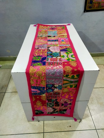 Индийский бегунок для стола, декор для комнаты, ткань, вышитый лоскутный хлопковый обеденный стол, многоцветный декоративный бегун для стола ручной работы