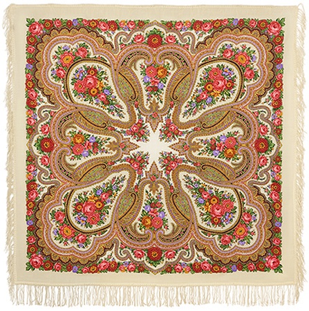 Платки шерстяные 146×146 см с шерстяной бахромой