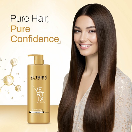 Yuthika Professional Vertix Hydrolyzed Keratin Purifying Shampoo for All Hair Types 1000ml I Deep Cleansing, Removes Dirt, Impurities & Strengthens