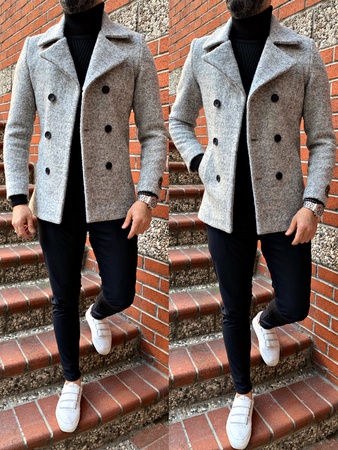 iga fashion Erkek kışlık kaşe kaşmir kruvaze palto mont