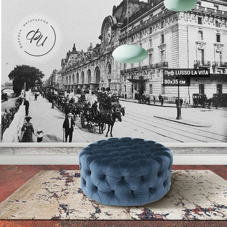 Пуф в каретной стяжке LUSSO LA VITA круглый