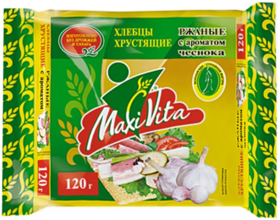 Sarımsaklı çavdar ekmeği MaxiVita, 120 g