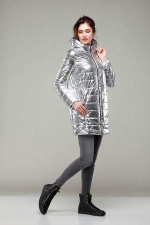 Пальто стеганое Веста, фольга