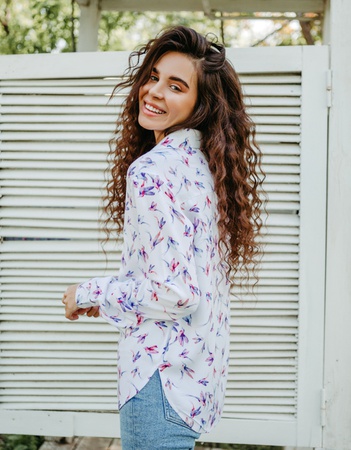 Hafif elyaf kadın gömlek