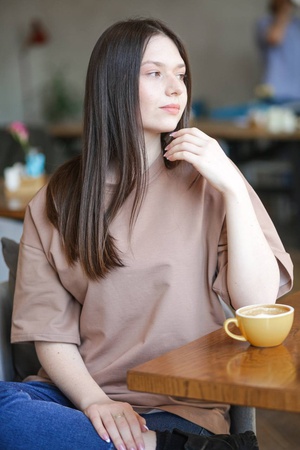 Футболка оверсайз из двухнитки