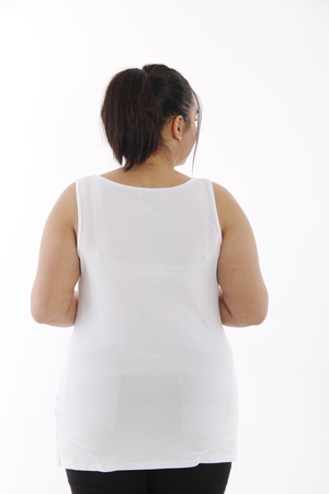 Майка большого размера с нулевым рукавом - белый (1)