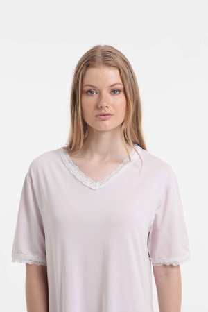 Женская домашняя одежда Night Dress %48 cotton /%48 modal / %4 elasten