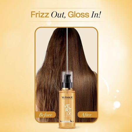 Yuthika Professional Vertix Revitalize Hair Serum 100ml with Linseed & Argan Oil for Dry, Frizzy, Curly & Wavy Hair for Women & Men