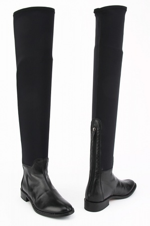 S194 schwarze Overknee-Stiefel