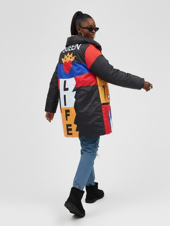 Пуховик женский оверсайз удлиненный