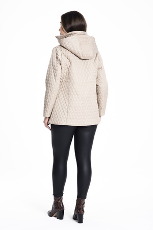Стеганое пальто большого размера с капюшоном